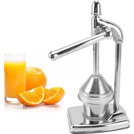 Presse-agrumes manuel en acier inoxydable, presse-agrumes de qualité alimentaire poignée en caoutchouc ergonomique pour la maison