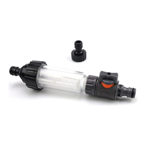 Filtre Tuyau Arrosage, Filtre à Eau 3/4 Pouces, avec Deux Raccords de Fuyau, Filtre à Eau pour Nettoyeur Haute Pression pour Nettoyeurs Haute Pression, Pompes de Jardin, Caravanes