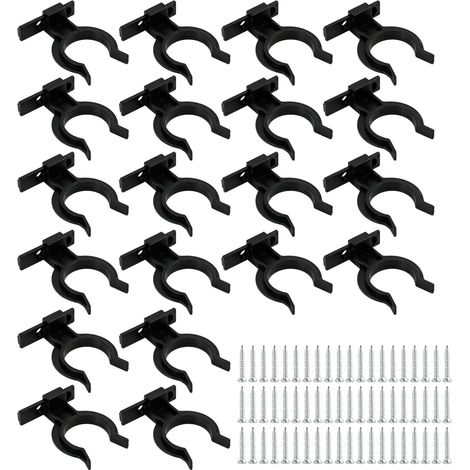 20 Pcs Kitchen Skirting Board Fixing Clips 32 to 42 mm Leg Brackets Furniture Accessories with 60 Screws for Mounting Skirting Boards (1/5)
