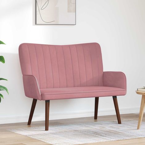 vidaXL Sofa 2 places Rose 115 x 61 x 87 cm Velours (1/5)