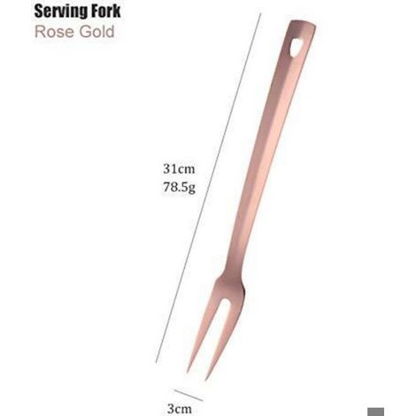 Fourchettes à barbecue en acier inoxydable, longues, 31 cm de long, lot de 2, or rose. (1/2)