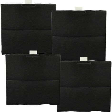 vhbw 4x Aktivkohlefilter kompatibel mit Siemens LZ52650, LZ52750, LZ52251, LZ52350 Dunstabzugshaube - 23,5 x 22 x 2 cm
