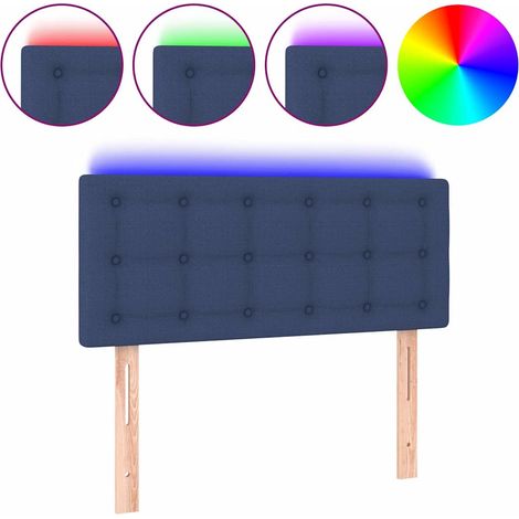 Maison Exclusive - Cabecero con LED de tela azul 80x5x78/88 cm (1/5)
