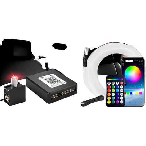Luci a fibra ottica, variabilità di colore RGBW, funzionamento con telecomando, RGBW-c, 1-1 300 pezzi 0,5 mm 2 m (1/2)
