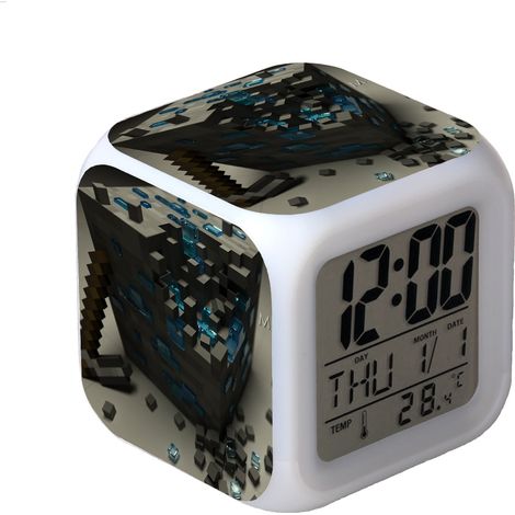 Digitaler Multifunktionswecker Minecraft-Wecker LED-Edition
