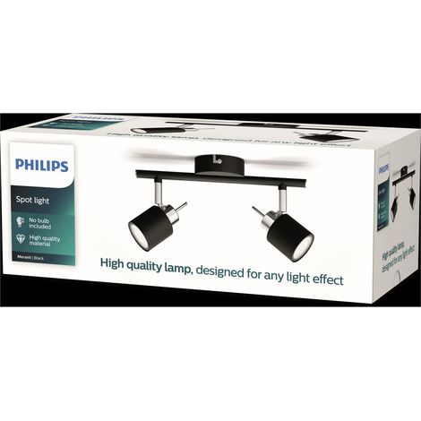 Philips Meranti Aufbauspot mit 2 Lichtpunkten (Schwarz) - GU10 Fassung (1/3)