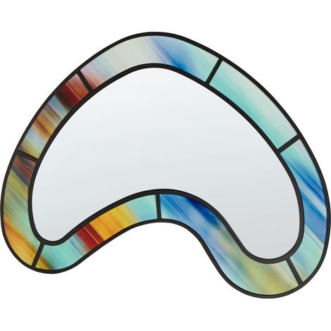 Specchio da parete di forma irregolare e rotonda in vetro e multicolore Bouvron
