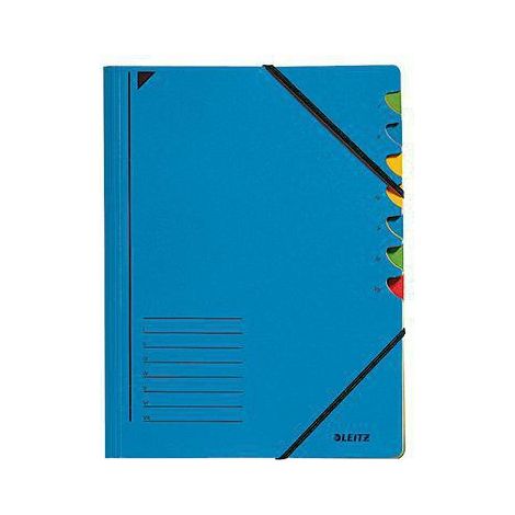 Ordnungsmappe DIN A4 350g/m² Pendareckarton recycelt Farbe: blau Farbe des Fächerblocks: mehrfarbig 7 Fächer (1/4)