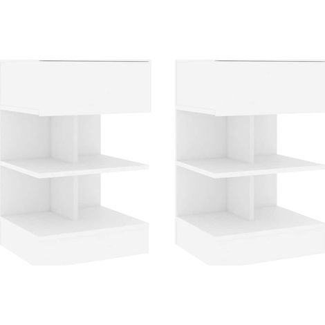 Maison Exclusive - Mesitas de noche 2 uds madera contrachapada bl (1/5)