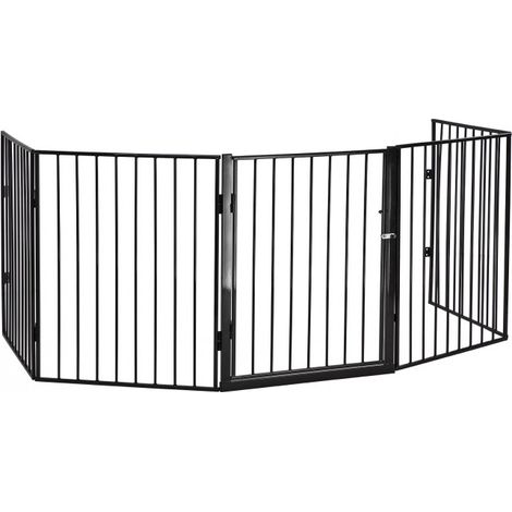 Dema – Grille de protection cheminée 76 cm – Longueur 300 cm – Largeur 60 cm – Métal – Sécurisée avec porte à verrou enfants