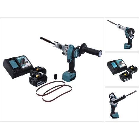 Lima de cinta sin cable Makita DBS 180 RT 18 V 9 x 533 mm sin escobillas + 2x batería recargable 5,0 Ah + cargador