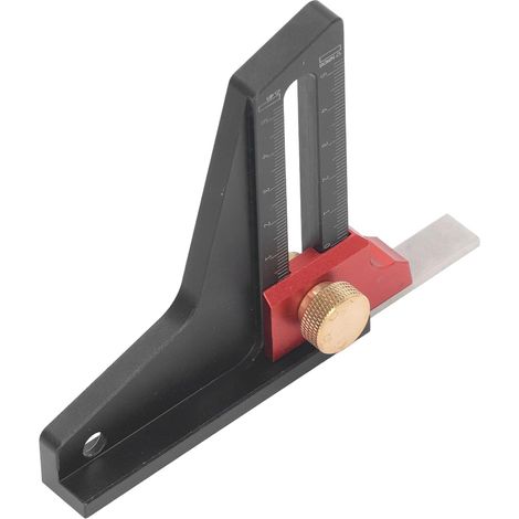 Jauge de Hauteur pour Table de Scie à Bois en Alliage d'Aluminium, Règle de Mesure de Profondeur Polyvalente avec Conception Creuse pour un Ajustement Pratique de la Table de Scie (1/5)