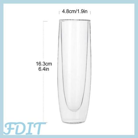 Verres à champagne à double paroi Flûtes à Champagne à Double paroi de 150ml, 2 pièces, verres culinaires accessoire (1/4)