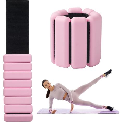 poids pour poignets et chevilles,ajustables et résistants à la transpiration, pour la danse, l'exercice, la marche, le jogging,Rose