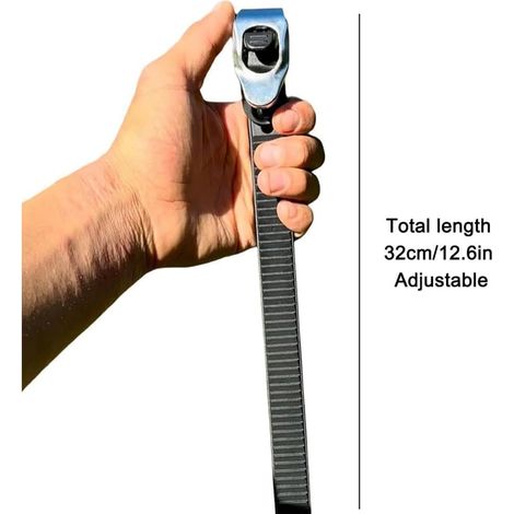 Cinghie di bloccaggio resistenti, staffe per fascette a cricchetto in metallo regolabili, cinghie di fissaggio collegabili per garage, giardino, campeggio, stoccaggio, 2 pezzi da 32 cm (1/5)