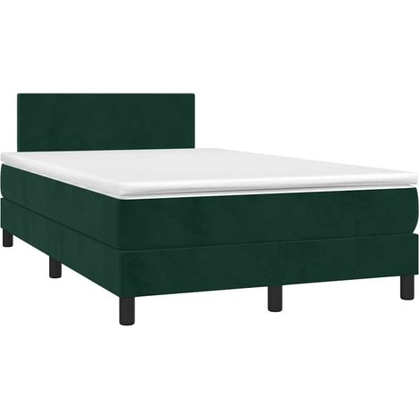 vidaXL Sommier à lattes de lit avec matelas LED vert foncé 120x190 cm (1/5)
