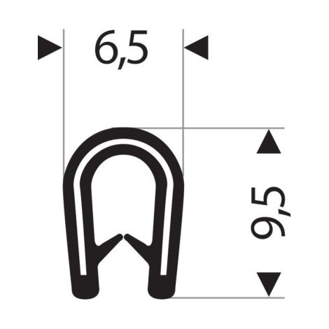 Protection d'arêtes flexible ronde. noir. 6.5x9.5 mm. Zone de serrage 1.0-2.0mm. 50m FORTIS (Par 50) (1/4)