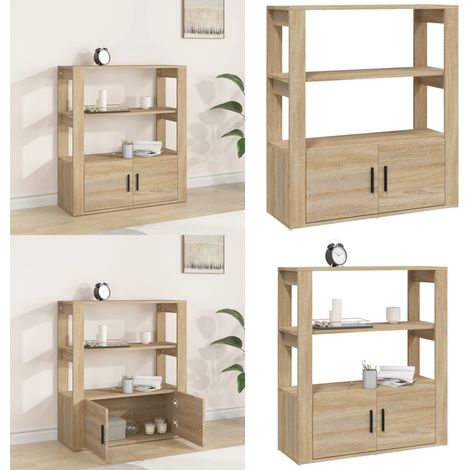 Sideboard Sonoma-Eiche 80x30x90 cm Holzwerkstoff - Holzwerkstoff - Sonoma-Eiche (1/5)