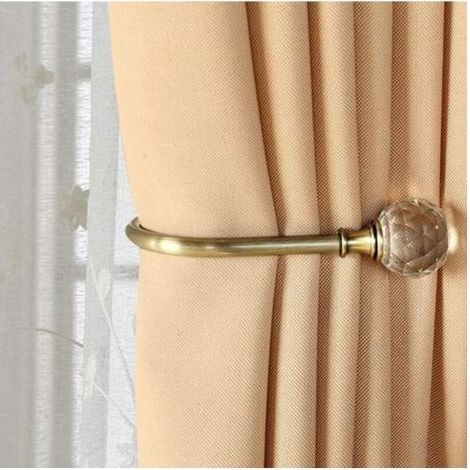 Embrasses de rideaux Crochets muraux en U en métal Embrasses pour rideaux, Embrasses en métal -4pcs (Bronze) (1/4)