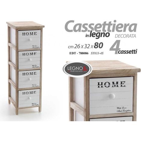 Home Mehrzweck-Kommode mit 4 Schubladen cm 26 x 32 x 80 h