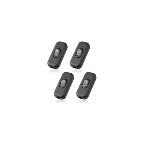 4 Pièces Interrupteur 6A 250V Interrupteur Lampe Mini Interrupteur Noir pour Lampe Inline 2-3 Ligne pour Petit Appareil Lampe de Bureau Lampe de Chevet