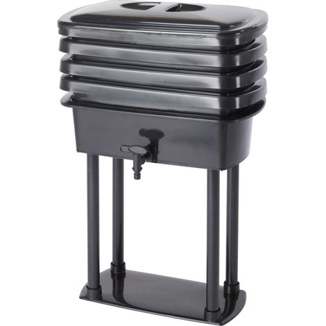 Lombricomposteur Compost'home 32 litres noir - 4 bacs de 8 litres + robinet - Belli