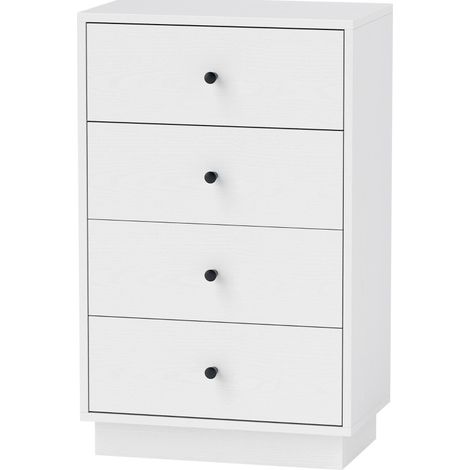 Nachttisch-Kommode aus Holzwerkstoff mit 4 Schubladen, weiß, 47 x 29 x 75 cm (1/5)