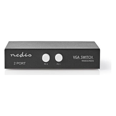 Nedis 2 Puertos | Conmutador VGA | Negro NE550703406 (1/5)
