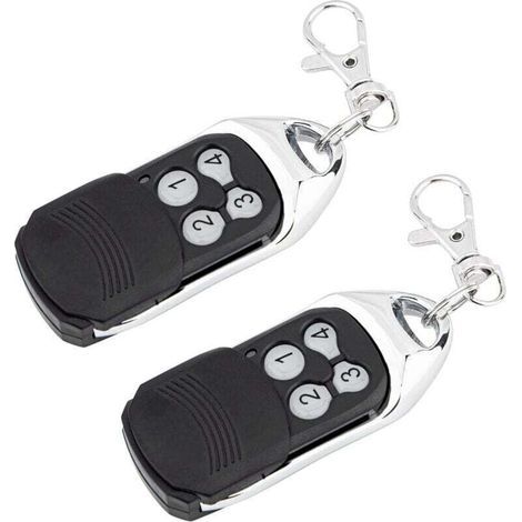 Lot de 2 télécommandes à Code tournant Compatible avec Normstahl Crawford EA433 2KS, EA433 4KS, RCU 433-2, RCU 433-4, N002800, T433-4 EA433 2KM Micro 433,92 MHz