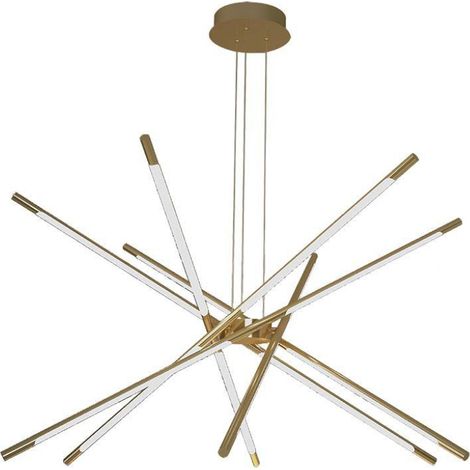 V-TAC VT-7922 Lustre LED à intensité variable design moderne avec 12 lumières tabulaires 42W pendentif en métal couleur or 8531120cm 3000K - 15343 (1/5)