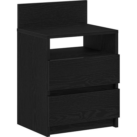 Maison Exclusive - Comodino con 2 Cassetti Nero 40x33x60 cm