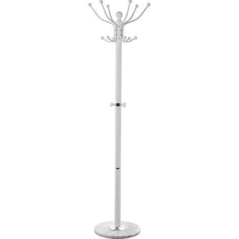 Porte-Manteau sur Pied en métal avec Base en marbre Blanc 36 x 175 cm (1/4)