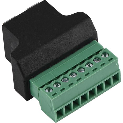 Connecteur Ethernet DVR RJ45 femelle vers bornier à vis 8 broches (1/5)