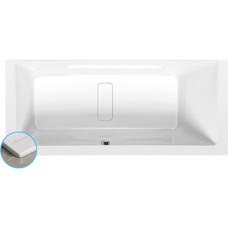 MARLENE SLIM Baignoire rectangulaire 170x80x48cm, blanc (1/3)