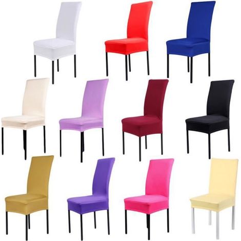Lot de 6 Housses de chaises - Noir (1/4)