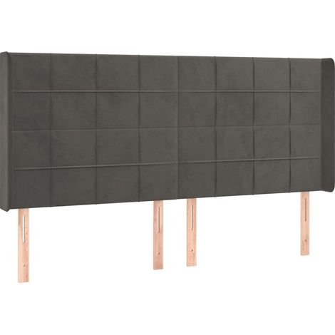 Maison Exclusive - Testiera ad Orecchio GrigioScuro 183x16x118/128 cm in Velluto