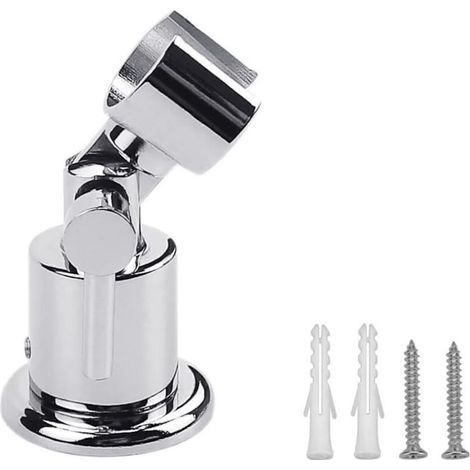 Support Pommeau de Douche en Métal,Support Douche à 180 Degrés,Fixation pommeau de douche,Accroche Pommeau de Douche Réglable,Support Douchette Mural à main avec Vis (1/5)