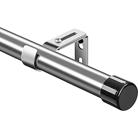 1 - Tringle à Rideaux - Acier Inoxydable - Extensible et Réglable - Pour Salon Chambre Cuisine - Argent - 76x365 cm (1/5)