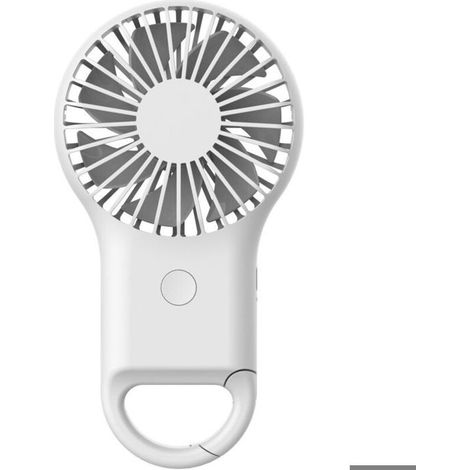 Ventilatore portatile - Mini ventilatore - Ventilatore USB portatile - Raffreddamento - Con moschettone - Plastica - Bianco (1/3)
