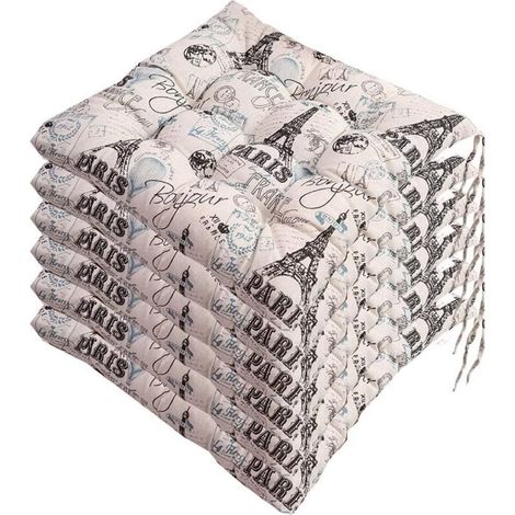 Lot de 6 galettes de Chaise 40x40, Coussin décoratif Coussin Coussin de Chaise Coussins de Jardin, Polyester (D) (1/3)