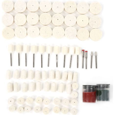 Kit 78 Accessoires Polissage Laine Feutrée Toivize Disques Tampons Roues Meulage Brillance Universel (1/5)