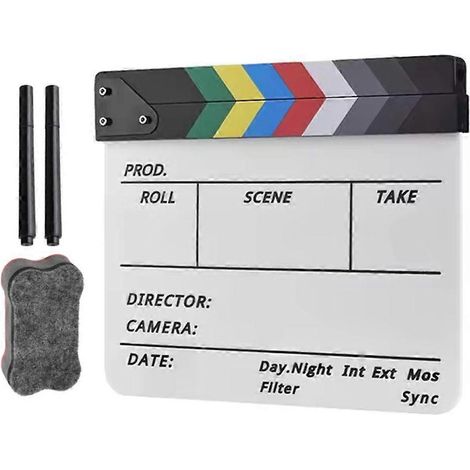 Clap de cinéma professionnel en acrylique réutilisable (1/4)