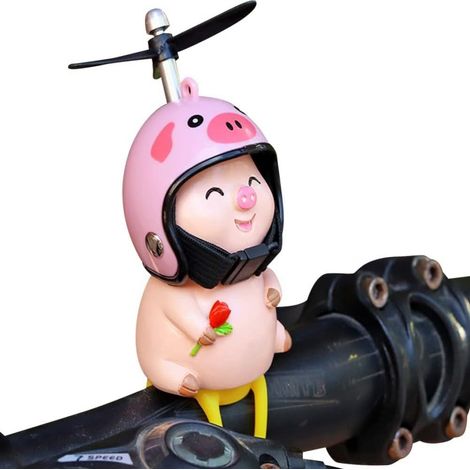 Cochon Décoration - Casque Hélicoptère Rotatif - Pour Vélo Scooter Voiture Poussette - En Plastique Et Silicone - 1 Pièce (1/5)