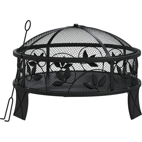 Maison Exclusive - Braciere con Attizzatoio 50 cm XXL in Acciaio