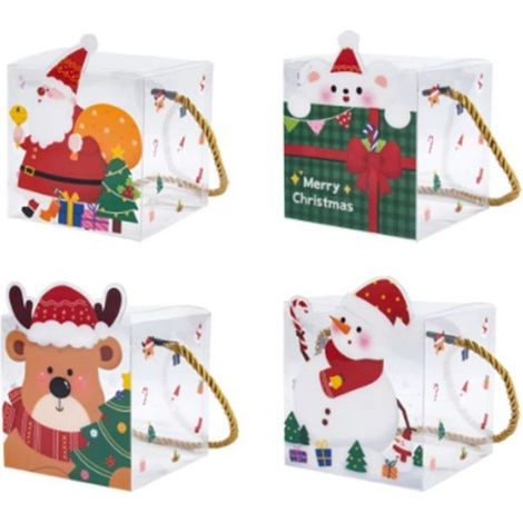 Boîte Cadeau - Boîte Bonbons Transparente PVC Carrée - Pour Fêtes de Fin d'Année Noël Nouvel An - 20 Pièces (1/5)