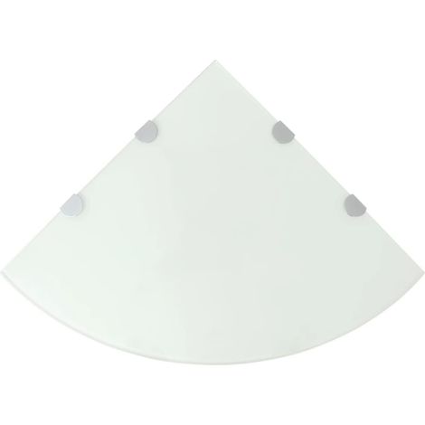vidaXL Scaffali Angolari 2 pz Supporti Cromati e Vetro Bianco