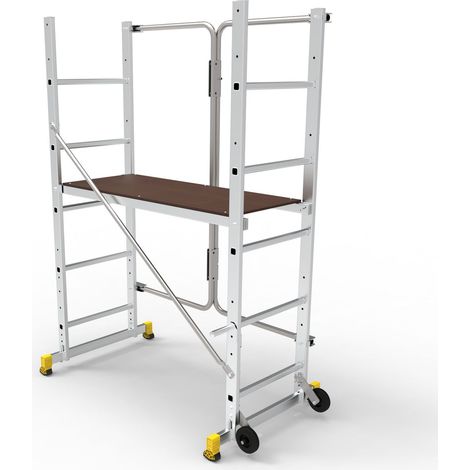 CENTAURE Échafaudage pliable aluminium - Pratico - hauteur de travail 3 m - charge max. 150 kg