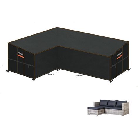 Gartenmöbel Abdeckung für L-Form Sofa, wasserdicht, winddicht, UV-Schutz (1/5)