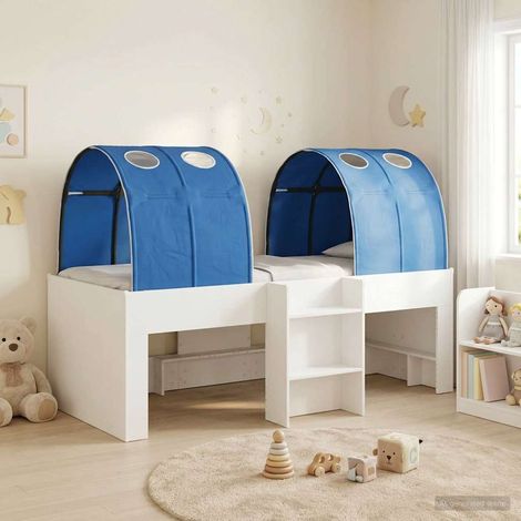 Cama con Túnel 3 uds. Blanco y Azul Madera de ingeniería (1/5)