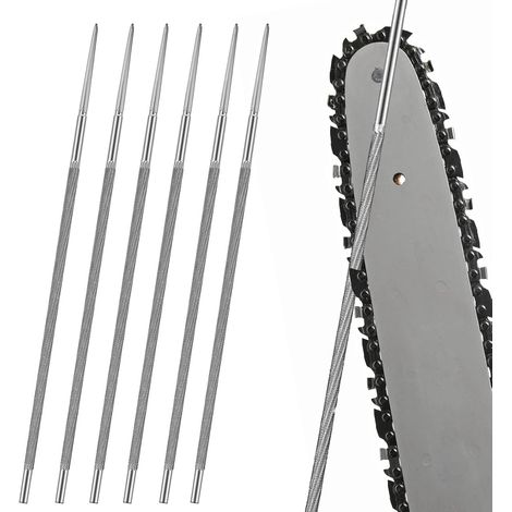 Limes pour Tronçonneuse 6 Pièces 4.0 mm D'affûtage Affute Chaine Tronconneuse Affûter Les Dents de Agrandir Ouvertures Rondes - (1/5)